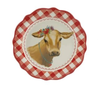 The Pioneer Woman Gingham Red Stoneware 12-Piece Dinnerware Set