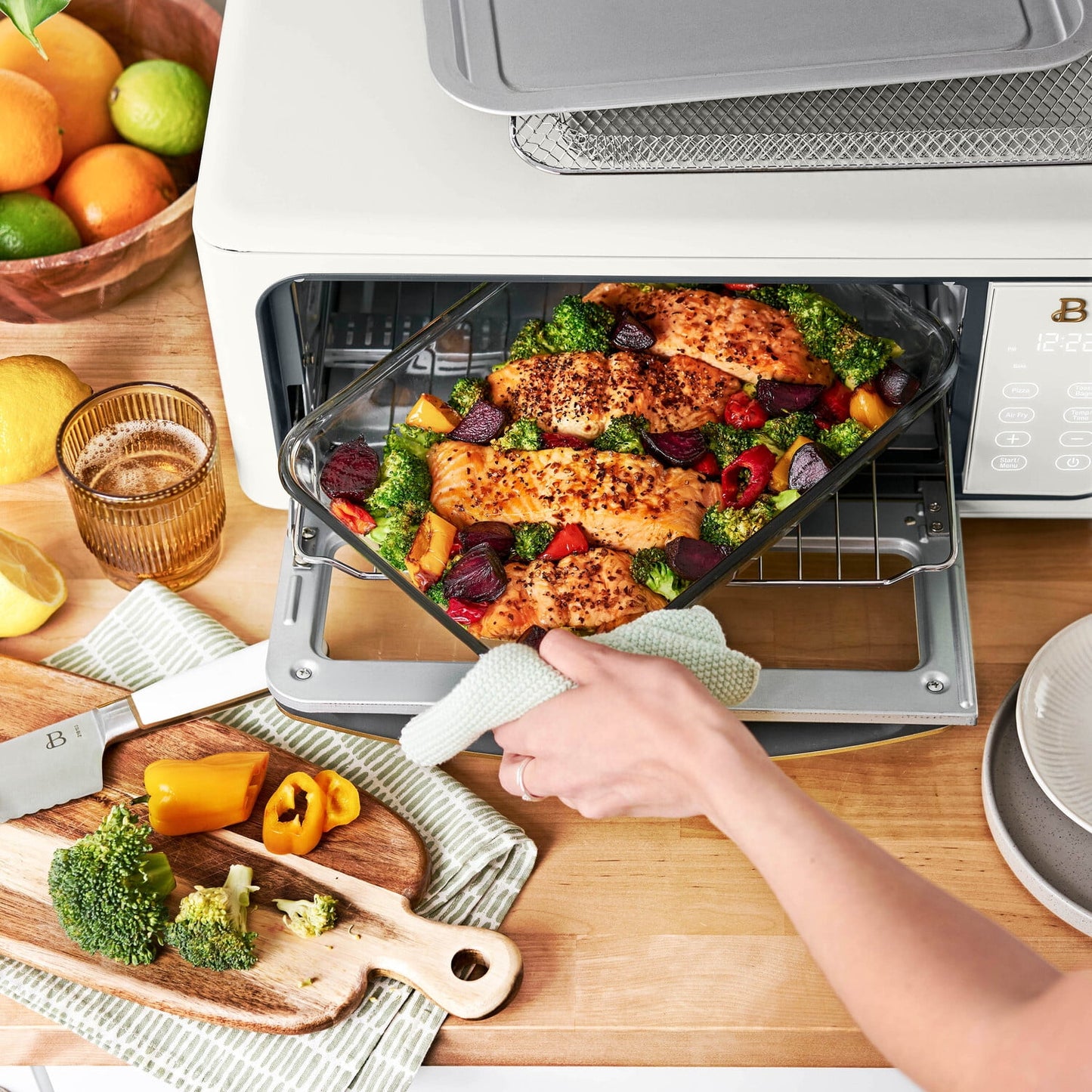 Beautiful Infrared Air Fry Toaster Oven, 9-Slice, 1800 W, by Drew Barrymore