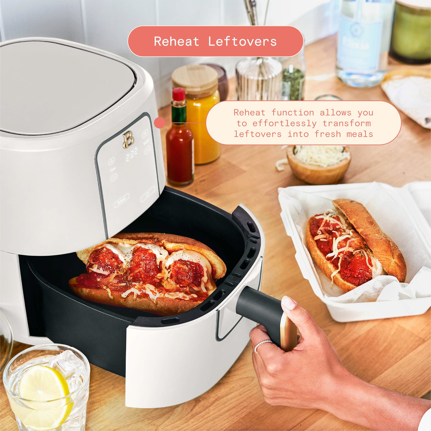 Beautiful 3 Qt Air Fryer with TurboCrisp Technology, by Drew Barrymore