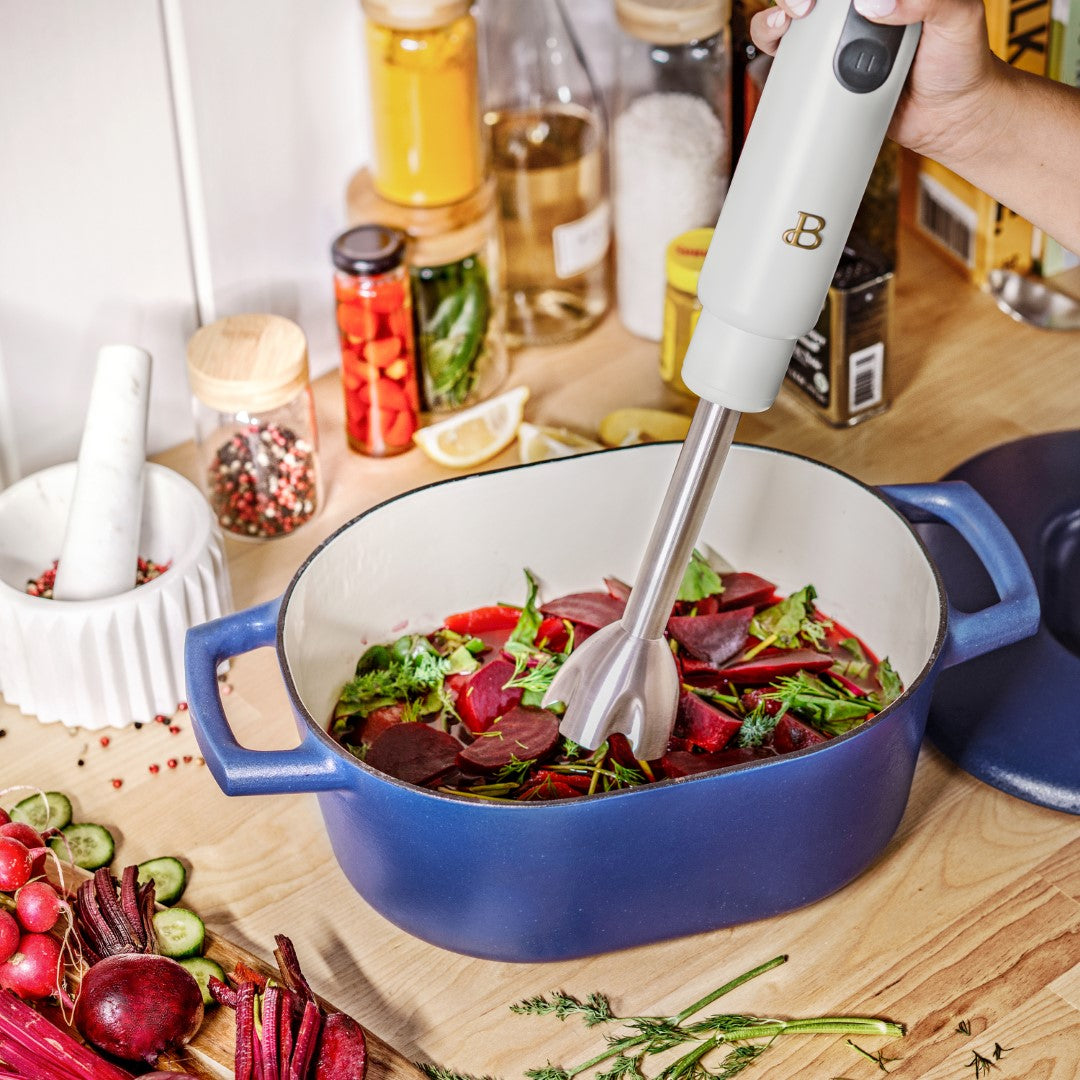 Beautiful 2-Speed Immersion Blender with Chopper & Measuring Cup, by Drew Barrymore