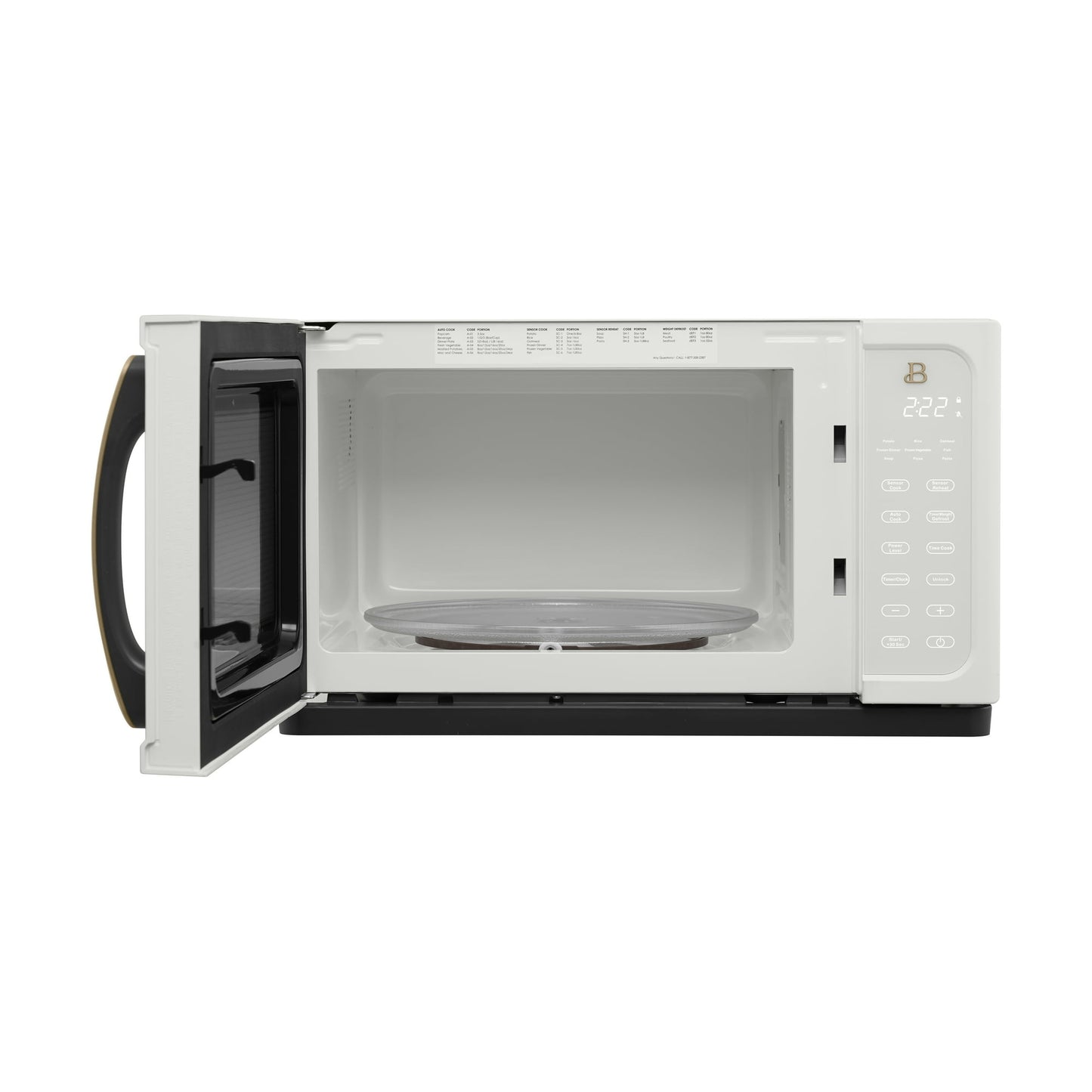 Beautiful 1.1 Cu ft 1000 Watt, Sensor Microwave Oven, White Icing by Drew Barrymore