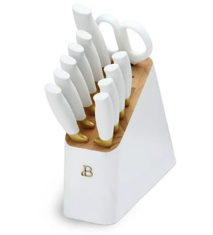 Beautiful 12 Piece Knife Block Set with Soft-Grip Ergonomic Handles