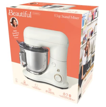 Drew Barrymore 5.3QT Tilt-Head Stand Mixer White Icing