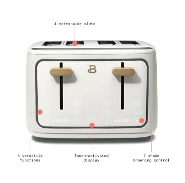 Beautiful 4-Slice Toaster with Touch-Activated Display By Drew Barrymore