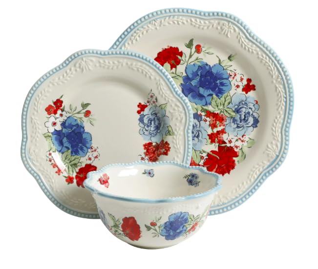 The Pioneer Woman Classic Charm Dinnerware Set, 12-Piece Set