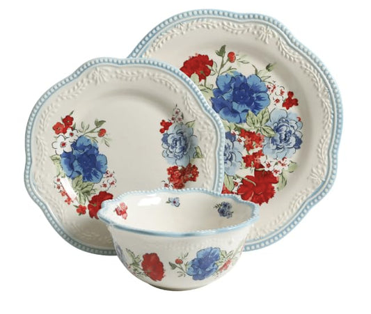 The Pioneer Woman Classic Charm Dinnerware Set, 12-Piece Set