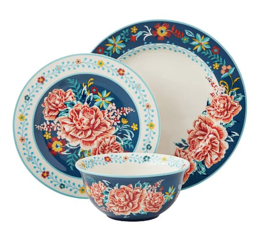 The Pioneer Woman Keepsake Floral 12-Piece Stoneware Dinnerware Set