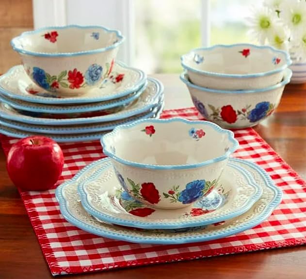 The Pioneer Woman Classic Charm Dinnerware Set, 12-Piece Set