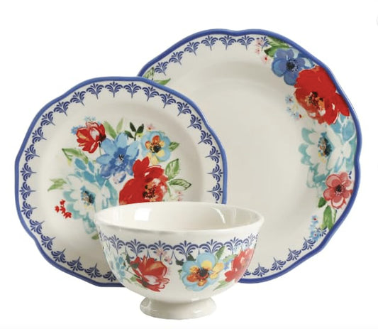 The Pioneer Woman Melody Decorated Dinnerware Set, 12-Piece Set