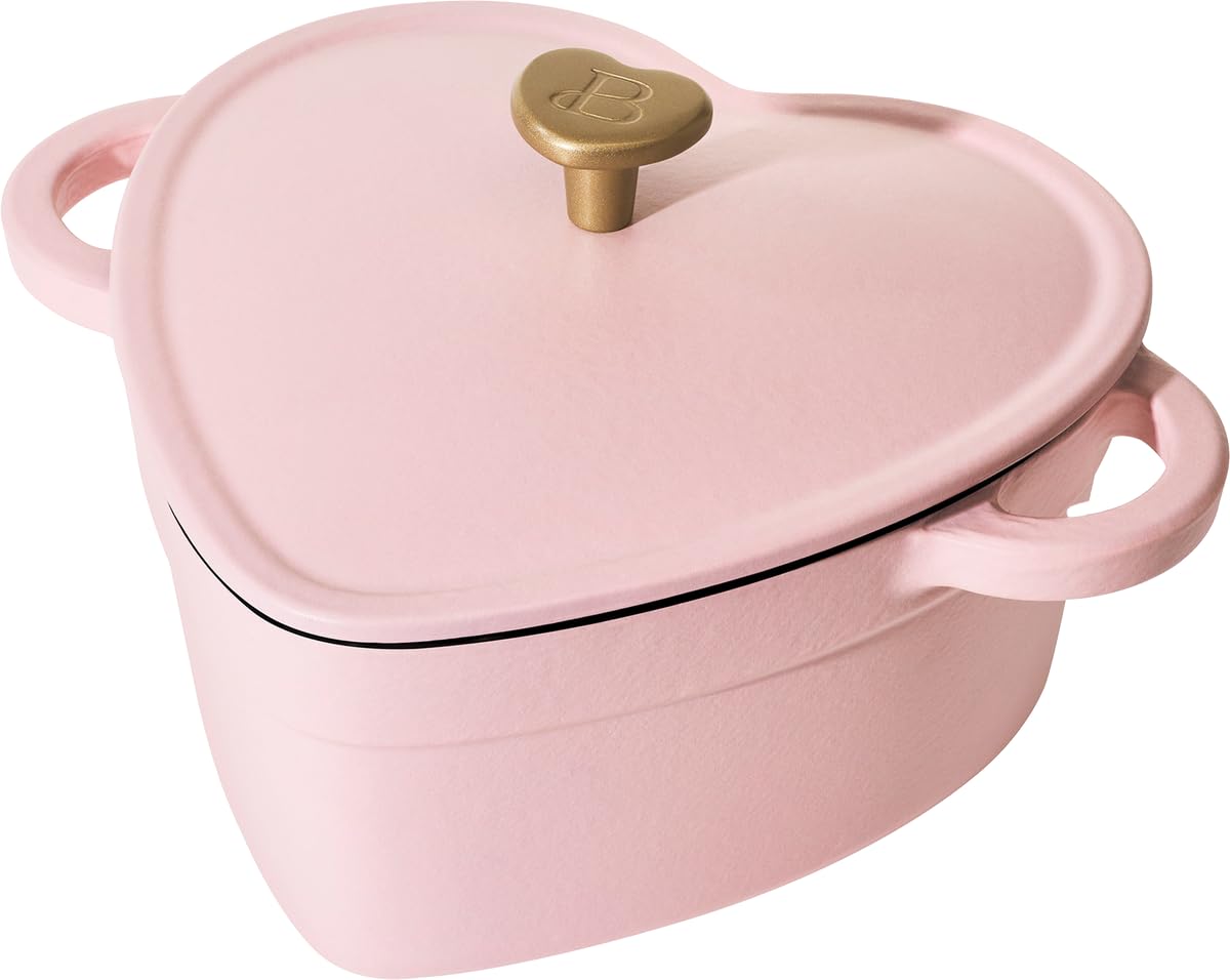 Beautiful 2 Quart Heart Shaped Dutch Oven By Drew Barrymore Champagne Pink