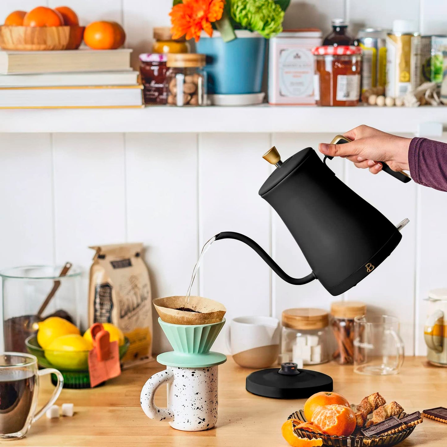 Beautiful 1-Liter Electric Gooseneck Kettle 1200 W, by Drew Barrymore