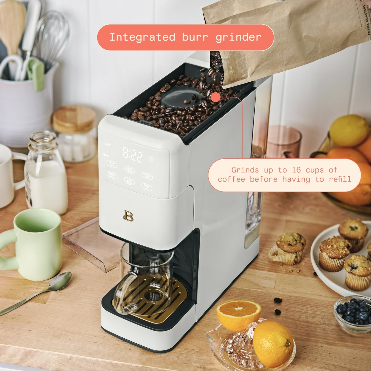 Beautiful Perfect Grind™ Programmable Single Serve Coffee Maker, by Drew Barrymore