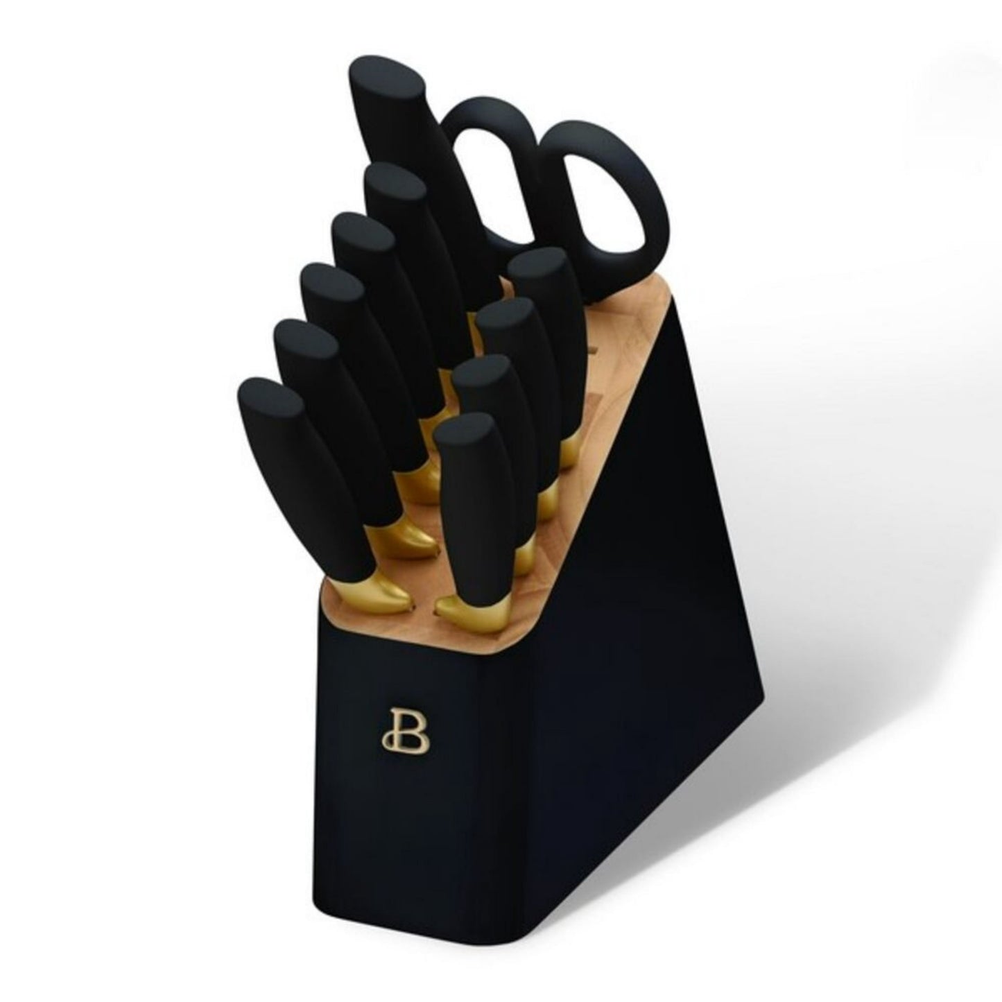 Beautiful 12 Piece Knife Block Set with Soft-Grip Ergonomic Handles