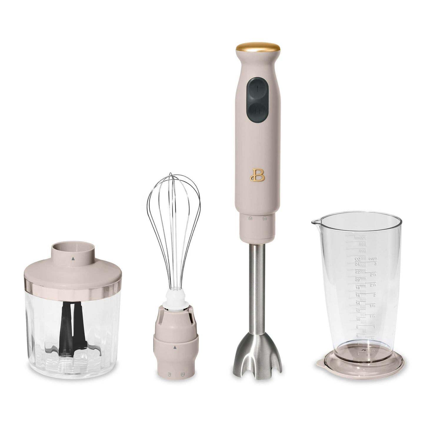 Beautiful 2-Speed Immersion Blender with Chopper & Measuring Cup, by Drew Barrymore