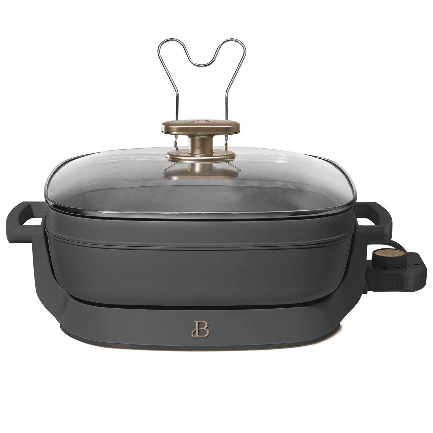 Beautiful 5 in 1 Electric Skillet - Expandable up to 7 Qt with Glass Lid, by Drew Barrymore