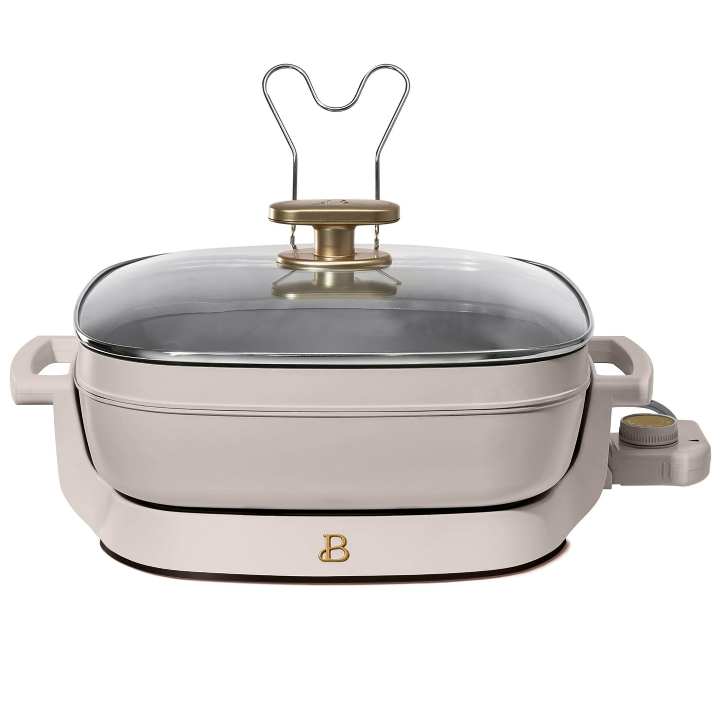 Beautiful 5 in 1 Electric Skillet - Expandable up to 7 Qt with Glass Lid, by Drew Barrymore