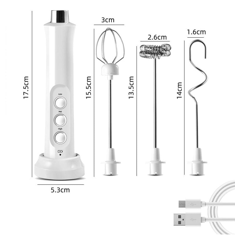 3 In 1 Portable Rechargeable Electric Milk Frother