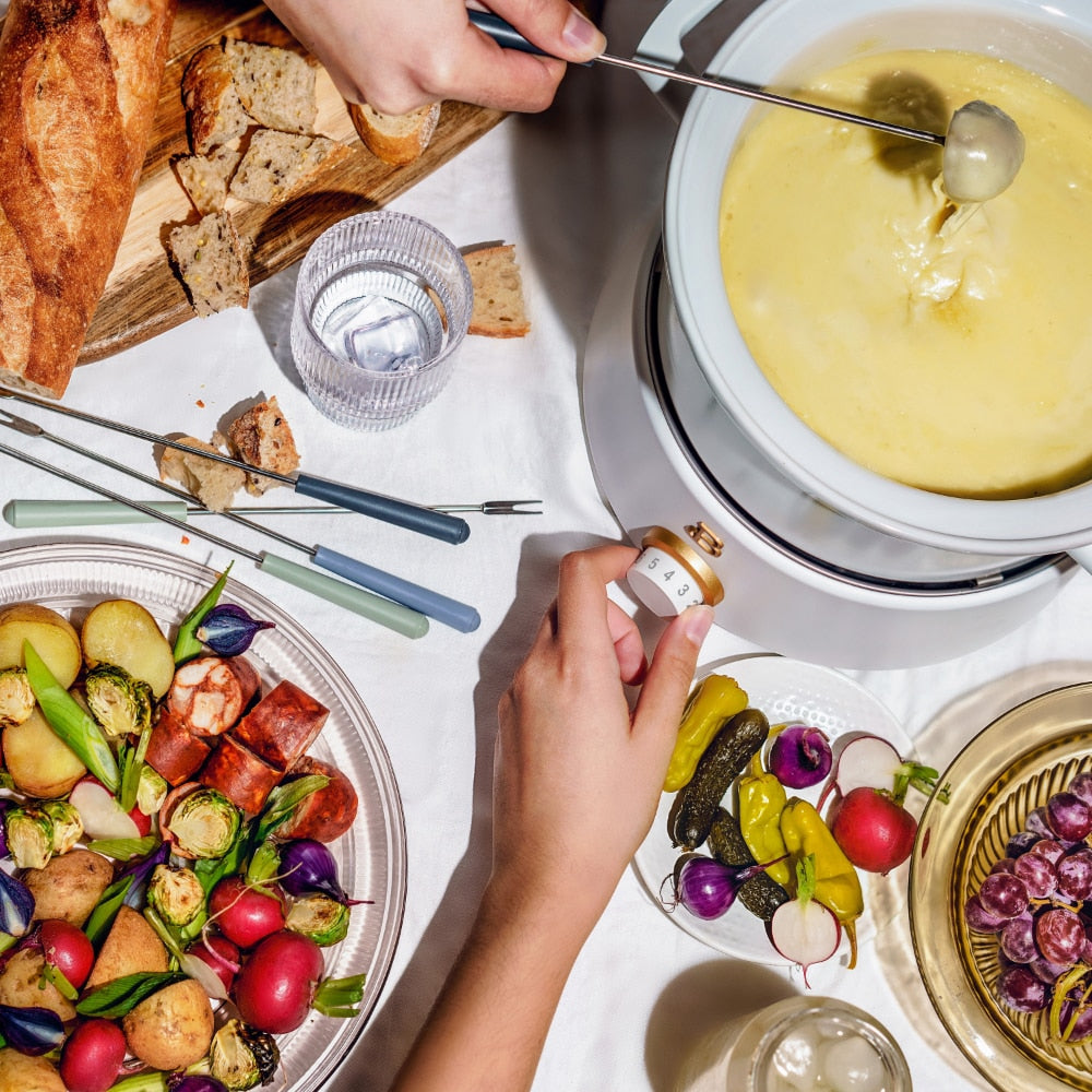 Beautiful 3QT Fondue Set with Bonus 2QT Ceramic Pot, By Drew Barrymore