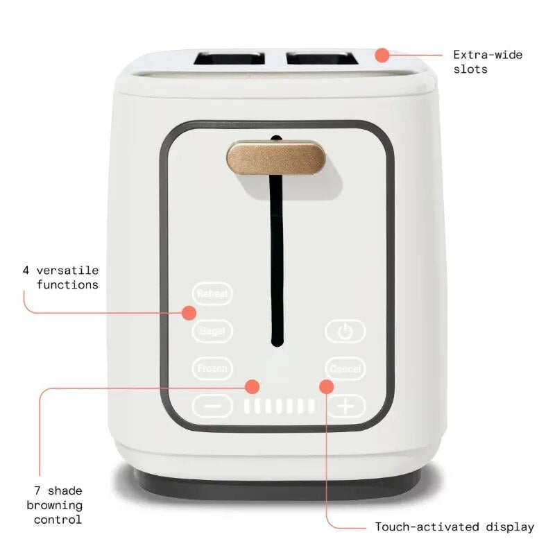 Beautiful 2 Slice Toaster with Touch-Activated Display by Drew Barrymore