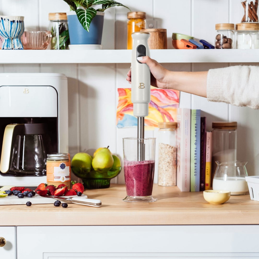 Beautiful 2-Speed Immersion Blender with Chopper & Measuring Cup, by Drew Barrymore